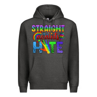 Charcoal Heather Straight Againts Hate Premium Hoodie - BundleAndBundleShop