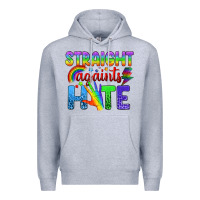 Heather Grey Straight Againts Hate Premium Hoodie - BundleAndBundleShop