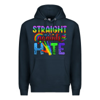 Navy Straight Againts Hate Premium Hoodie - BundleAndBundleShop