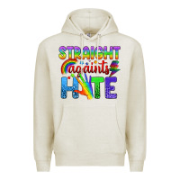 Oatmeal Heather Straight Againts Hate Premium Hoodie - BundleAndBundleShop