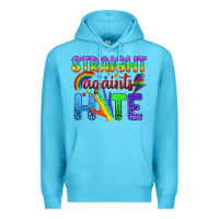 Ocean Blue Straight Againts Hate Premium Hoodie - BundleAndBundleShop