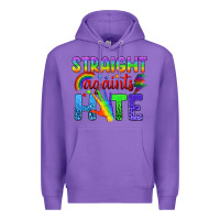 Purple Straight Againts Hate Premium Hoodie - BundleAndBundleShop
