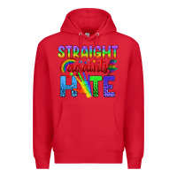 Red Straight Againts Hate Premium Hoodie - BundleAndBundleShop