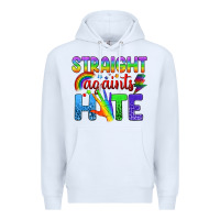 White Straight Againts Hate Premium Hoodie - BundleAndBundleShop