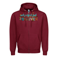 Burgundy not perfect just forgiven Zipper Hoodie - Artiststas