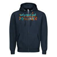 Navy not perfect just forgiven Zipper Hoodie - Artiststas