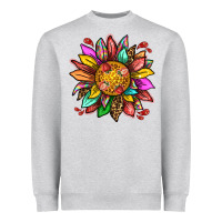Heather Grey strawberry sunflower Heavyweight Sweatshirt - texasbilliewilder