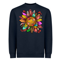 Navy strawberry sunflower Heavyweight Sweatshirt - texasbilliewilder
