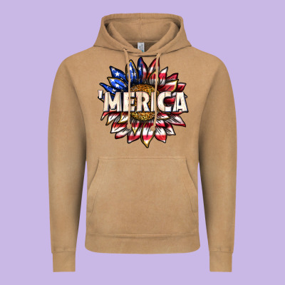 Vintage Hoodie merica with sunflower