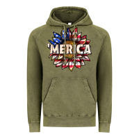 Vintage Olive merica with sunflower Vintage Hoodie - texasbilliewilder