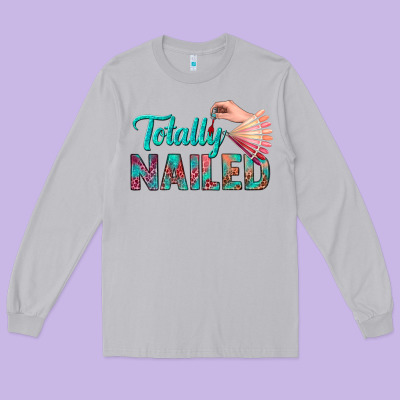 Totally Nailed Bbs Long Sleeve Tee Designed By Bundleandbundleshop