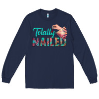 Navy totally nailed bbs Long Sleeve Tee - BundleAndBundleShop