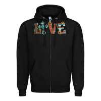 Black western love with cross Zipper Hoodie - Artiststas