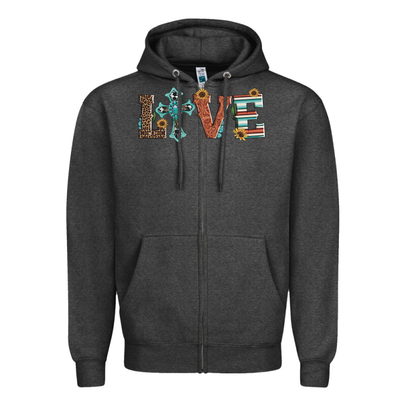 Western Love With Cross Zipper Hoodie by Artiststas | Teevron