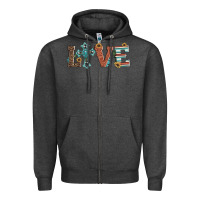 Charcoal Heather western love with cross Zipper Hoodie - Artiststas