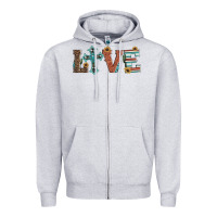Heather Grey western love with cross Zipper Hoodie - Artiststas
