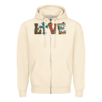 Sandshell western love with cross Zipper Hoodie - Artiststas