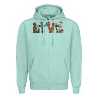 Seafoam western love with cross Zipper Hoodie - Artiststas