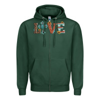 Sports Green western love with cross Zipper Hoodie - Artiststas