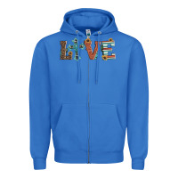 True Royal western love with cross Zipper Hoodie - Artiststas