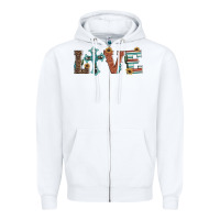 White western love with cross Zipper Hoodie - Artiststas