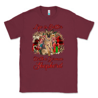 Burgundy Christmas life is better with a german shepherd Classic Tee - JahusDesignShop