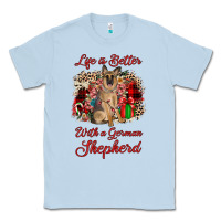 Dusty Blue Christmas life is better with a german shepherd Classic Tee - JahusDesignShop