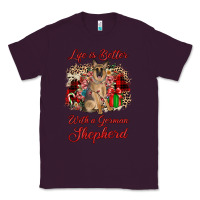 Plum Christmas life is better with a german shepherd Classic Tee - JahusDesignShop