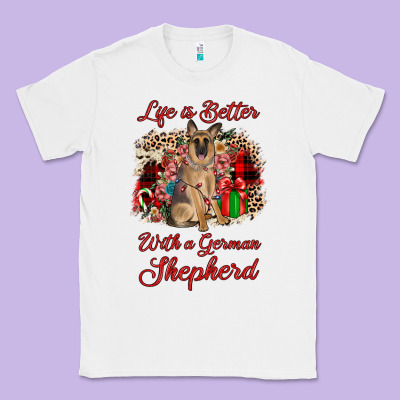 Christmas Life Is Better With A German Shepherd Classic Tee Designed By Jahusdesignshop