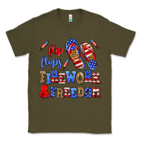Army Green flip flops fireworks and freedom Classic Tee - AdoDesignShop