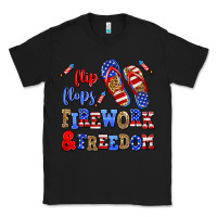 Black flip flops fireworks and freedom Classic Tee - AdoDesignShop