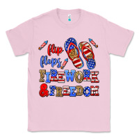 Bubblegum Pink flip flops fireworks and freedom Classic Tee - AdoDesignShop