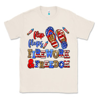 Natural flip flops fireworks and freedom Classic Tee - AdoDesignShop