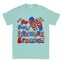Seafoam flip flops fireworks and freedom Classic Tee - AdoDesignShop