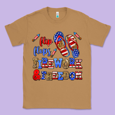 Flip Flops Fireworks And Freedom Classic Tee Designed By Adodesignshop