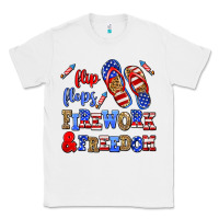 White flip flops fireworks and freedom Classic Tee - AdoDesignShop