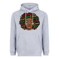 Heather Grey afro diva Heavyweight Hoodie - MaliasSmallBusiness