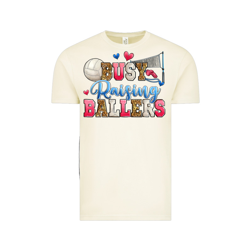 Busy Raising Ballers Volleyball Vintage Tee by Zillion Design Studio | Teevron