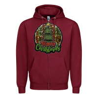 Burgundy happy christmas black Zipper Hoodie - JahusDesignShop
