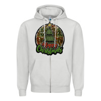 Dove Grey happy christmas black Zipper Hoodie - JahusDesignShop
