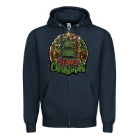 Navy happy christmas black Zipper Hoodie - JahusDesignShop