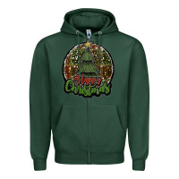 Sports Green happy christmas black Zipper Hoodie - JahusDesignShop
