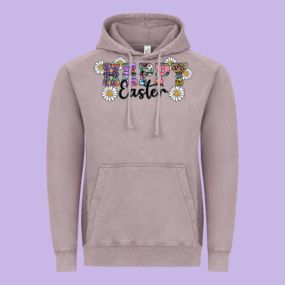 Vintage Hoodie happy easter daisys