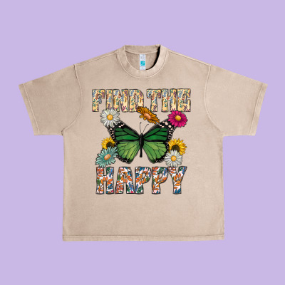 Kind The Happy Urban Heavy Tee Designed By Cowhidedigitalart