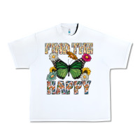 White Kind The Happy Urban Heavy Tee - CowhideDigitalArt