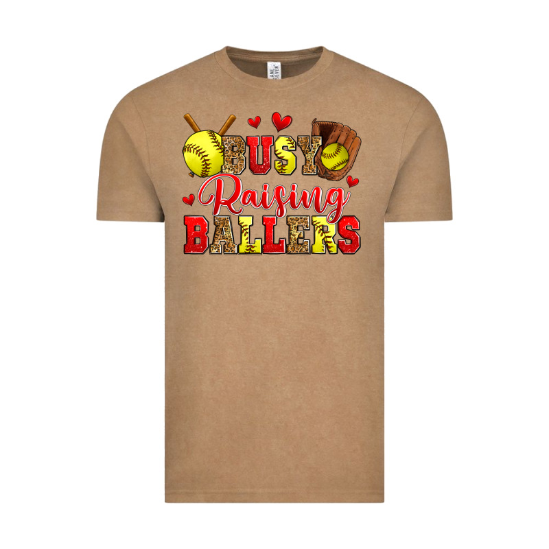 Busy Raising Ballers Softball Vintage Tee by Zillion Design Studio | Teevron