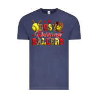 Vintage Denim busy raising ballers softball Vintage Tee - Zillion Design Studio