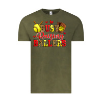 Vintage Olive busy raising ballers softball Vintage Tee - Zillion Design Studio