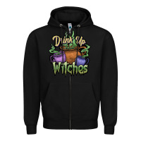 Black Drink up witches white Zipper Hoodie - JahusDesignShop