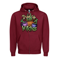 Burgundy Drink up witches white Zipper Hoodie - JahusDesignShop